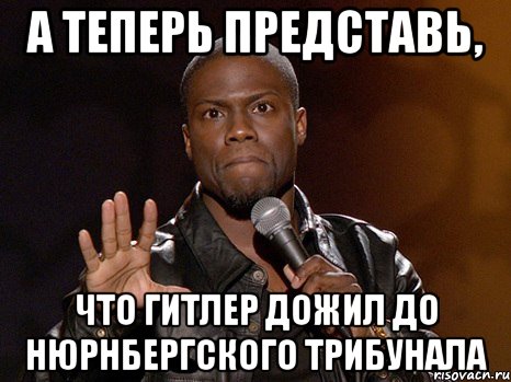 А теперь представь, что Гитлер дожил до Нюрнбергского трибунала, Мем  А теперь представь