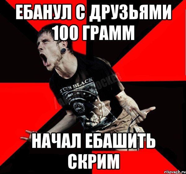 ЕБАНУЛ С ДРУЗЬЯМИ 100 ГРАММ НАЧАЛ ЕБАШИТЬ СКРИМ, Мем Агрессивный рокер