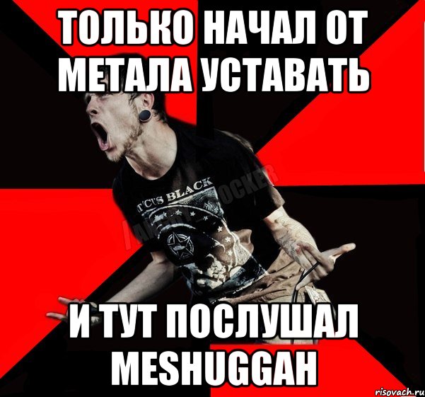 только начал от метала уставать и тут послушал Meshuggah, Мем Агрессивный рокер