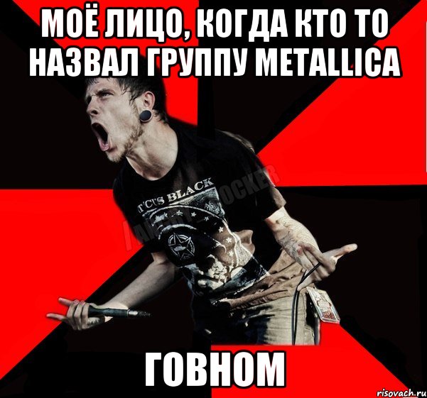 Моë лицо, когда кто то назвал группу Metallica Говном, Мем Агрессивный рокер