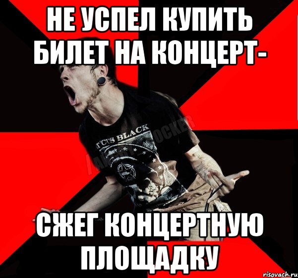 не успел купить билет на концерт- сжег концертную площадку, Мем Агрессивный рокер