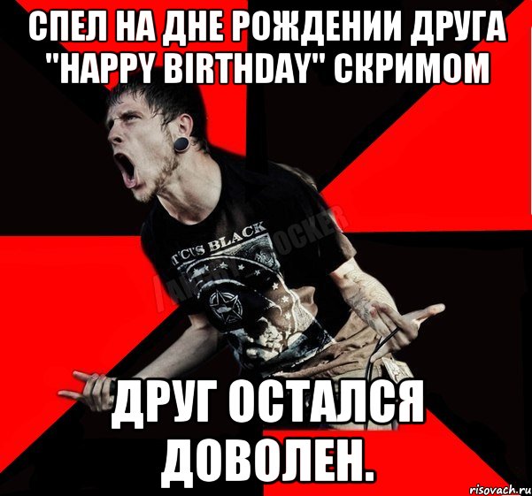 Спел на дне рождении друга "Happy Birthday" скримом Друг остался доволен., Мем Агрессивный рокер