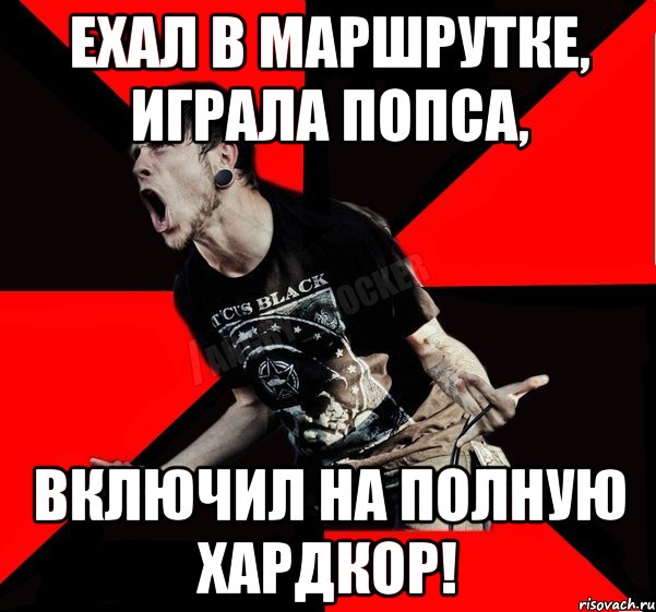 Ехал в маршрутке, играла попса, Включил на полную хардкор!, Мем Агрессивный рокер