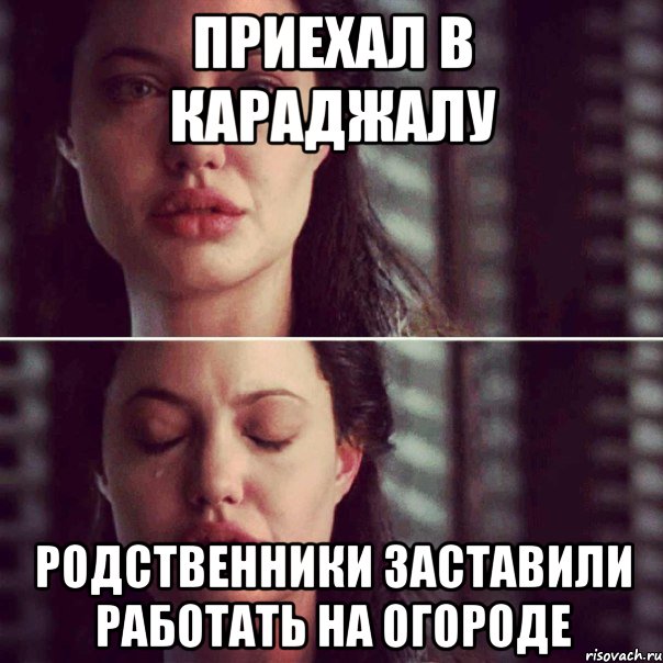 Приехал в Караджалу Родственники заставили работать на огороде, Комикс Анджелина Джоли плачет