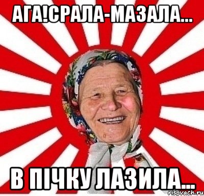 Ага!Срала-мазала... В пічку лазила..., Мем  бабуля