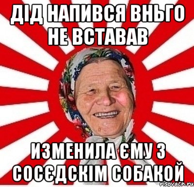 дід напився вньго не вставав изменила єму з сосєдскім собакой, Мем  бабуля