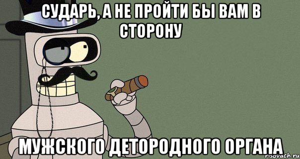 Сударь, а не пройти бы вам в сторону мужского детородного органа, Мем бендер-джентльмен