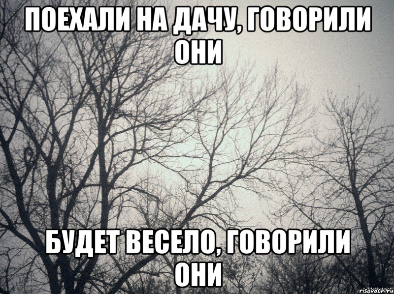 Поехали на дачу, говорили они Будет весело, говорили они, Мем  будет весело говорили они