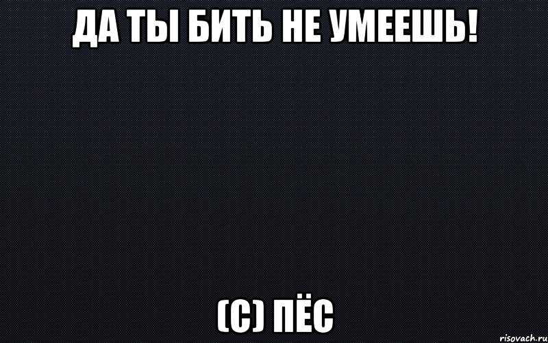 Да ты бить не умеешь! (с) Пёс