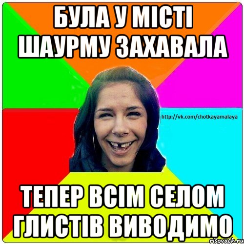 Була у місті шаурму захавала тепер всім селом глистів виводимо, Мем Чотка мала