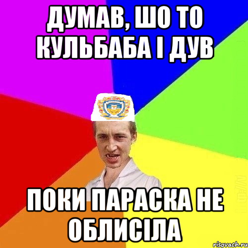 думав, шо то кульбаба і дув поки параска не облисіла