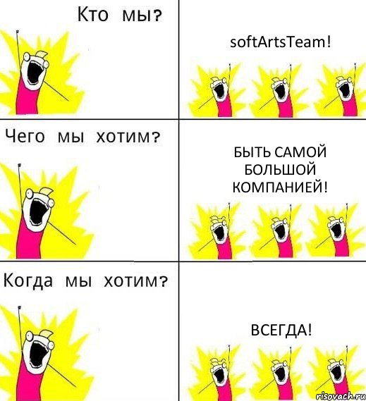 softArtsTeam! Быть самой большой компанией! Всегда!, Комикс Что мы хотим