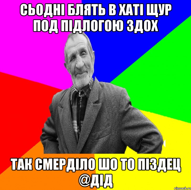 сьодні блять в хаті щур под підлогою здох так смерділо шо то піздец @дід, Мем ДЕД