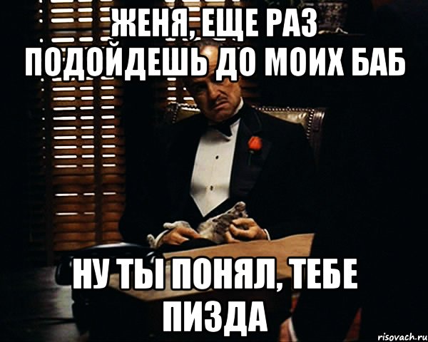 Женя, еще раз подойдешь до моих баб Ну ты понял, тебе пизда, Мем Дон Вито Корлеоне