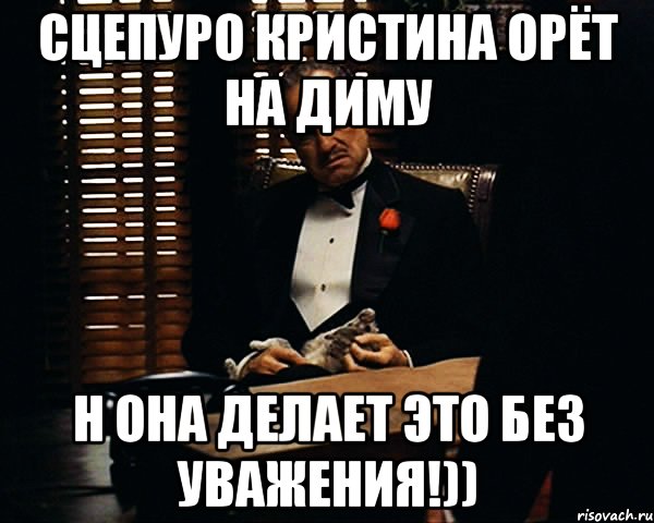 Сцепуро кристина орёт на Диму Н она делает это без уважения!)), Мем Дон Вито Корлеоне