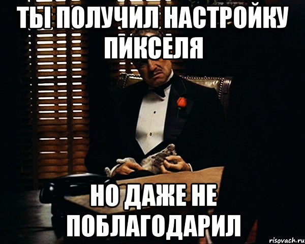 ты получил настройку пикселя но даже не поблагодарил, Мем Дон Вито Корлеоне