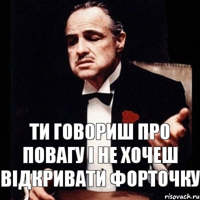 Ти говориш про повагу і не хочеш відкривати форточку, Комикс Дон Вито Корлеоне 1