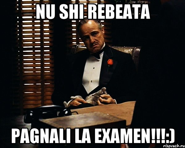 nu shi rebeata pagnali la examen!!!:)