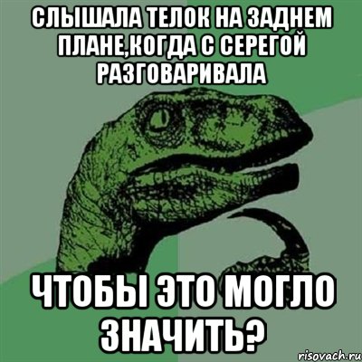 Слышала телок на заднем плане,когда с Серегой разговаривала чтобы это могло значить?, Мем Филосораптор