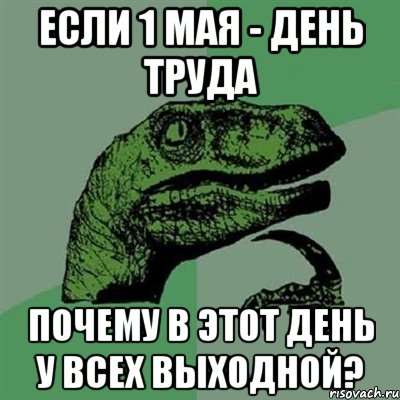 Если 1 мая - день труда почему в этот день у всех выходной?, Мем Филосораптор