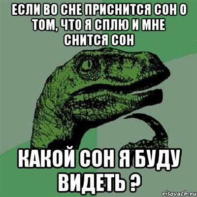 Если во сне приснится сон о том, что я сплю и мне снится сон какой сон я буду видеть ?, Мем Филосораптор