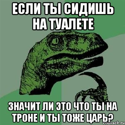 Если ты сидишь на туалете Значит ли это что ты на троне и ты тоже царь?, Мем Филосораптор