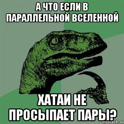 А что если в параллельной вселенной Хатаи не просыпает пары?, Мем Филосораптор