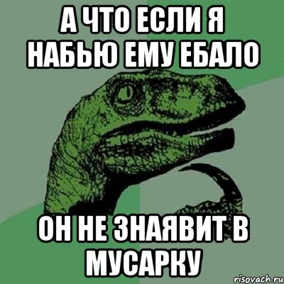 а что если я набью ему ебало он не знаявит в мусарку, Мем Филосораптор