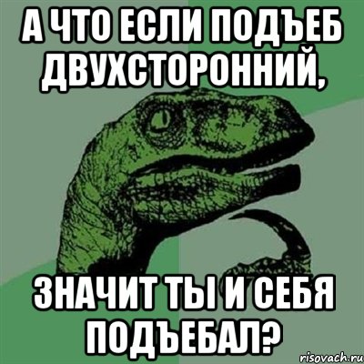 а что если подъеб двухсторонний, значит ты и себя подъебал?, Мем Филосораптор