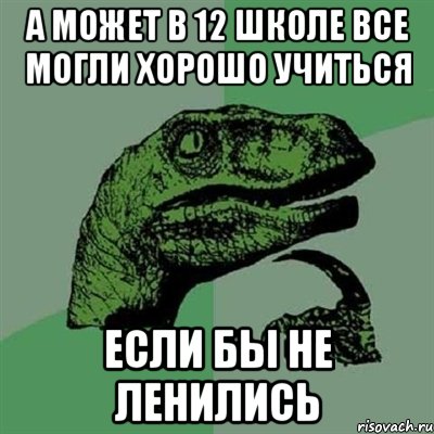 А может в 12 школе все могли хорошо учиться Если бы не ленились, Мем Филосораптор