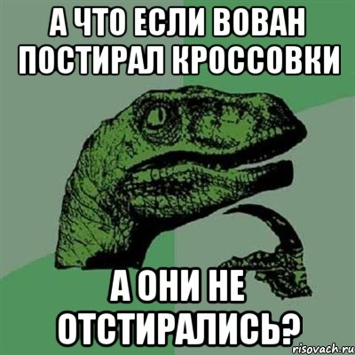 А что если Вован постирал кроссовки а они не отстирались?, Мем Филосораптор