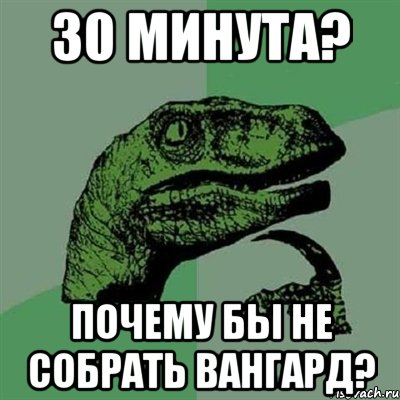 30 минута? почему бы не собрать вангард?, Мем Филосораптор