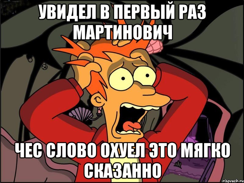 Увидел в первый раз Мартинович Чес слово охуел это мягко сказанно, Мем Фрай в панике