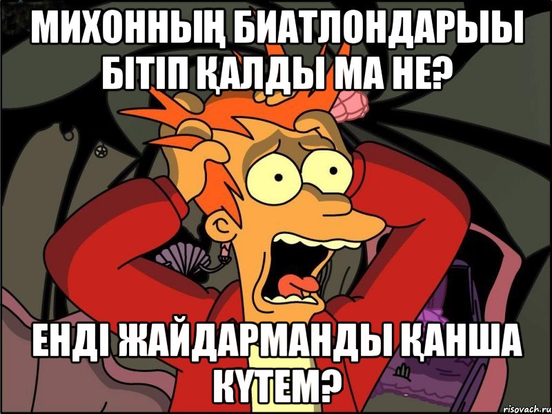 Михонның биатлондарыы бітіп қалды ма не? Енді жайдарманды қанша күтем?, Мем Фрай в панике