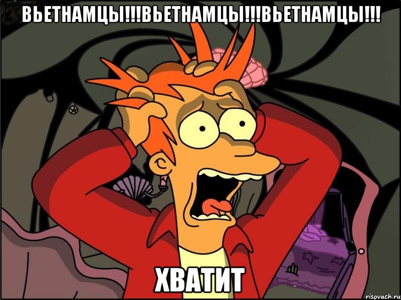 Вьетнамцы!!!Вьетнамцы!!!Вьетнамцы!!! ХВатит, Мем Фрай в панике