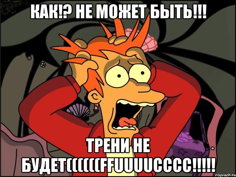 КАК!? НЕ МОЖЕТ БЫТЬ!!! ТРЕНИ НЕ БУДЕТ((((((FFUUUUCCCC!!!!!, Мем Фрай в панике