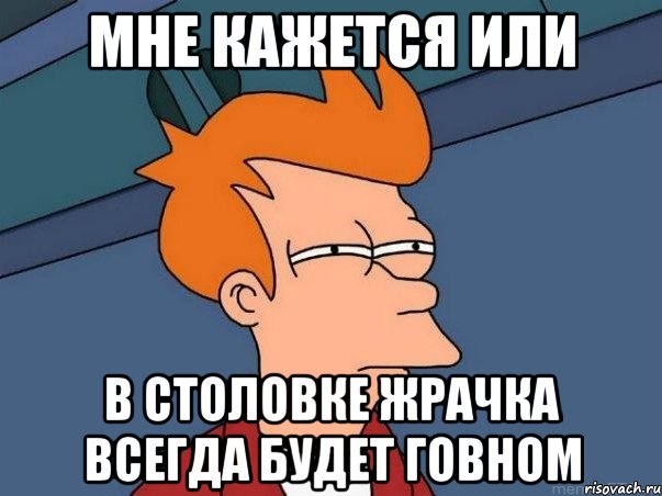 мне кажется или в столовке жрачка всегда будет говном, Мем  Фрай (мне кажется или)