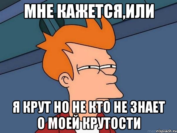 мне кажется,или я крут но не кто не знает о моей крутости, Мем  Фрай (мне кажется или)