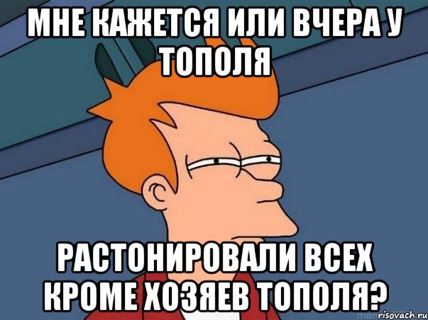 Мне кажется или вчера у Тополя растонировали всех кроме хозяев Тополя?, Мем  Фрай (мне кажется или)