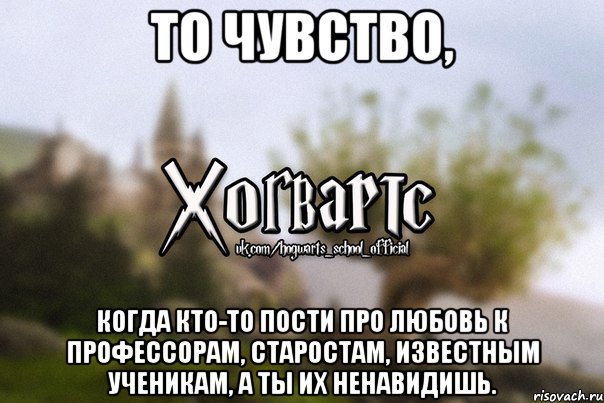 То чувство, Когда кто-то пости про любовь к профессорам, старостам, известным ученикам, а ты их ненавидишь., Мем Хогвартс