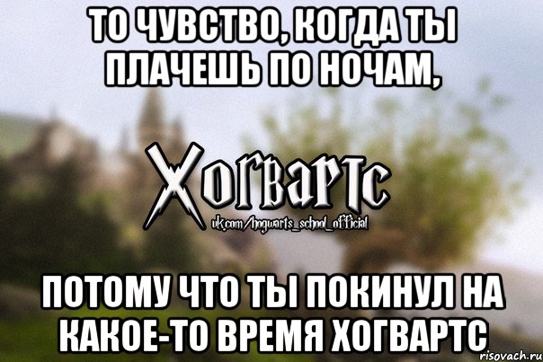 То чувство, когда ты плачешь по ночам, потому что ты покинул на какое-то время Хогвартс, Мем Хогвартс