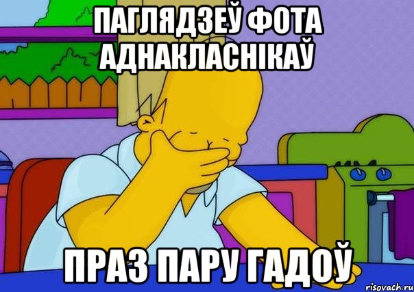 паглядзеў фота аднакласнікаў праз пару гадоў, Мем Homer simpson facepalm