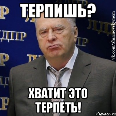 терпишь? хватит это терпеть!, Мем Хватит это терпеть (Жириновский)