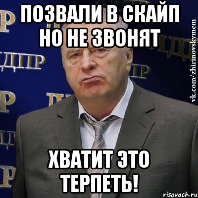 позвали в скайп но не звонят хватит это терпеть!, Мем Хватит это терпеть (Жириновский)