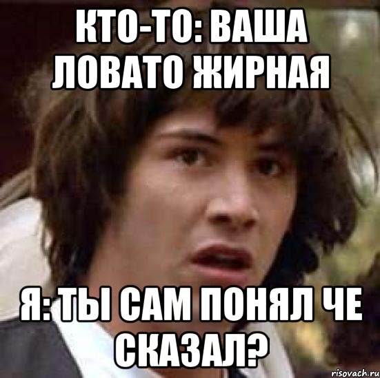 Кто-то: Ваша Ловато жирная Я: ты сам понял че сказал?, Мем А что если (Киану Ривз)