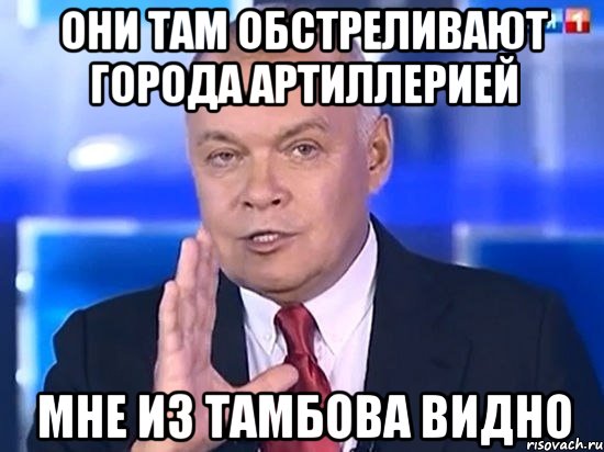 они там обстреливают города артиллерией мне из Тамбова видно, Мем Киселёв 2014