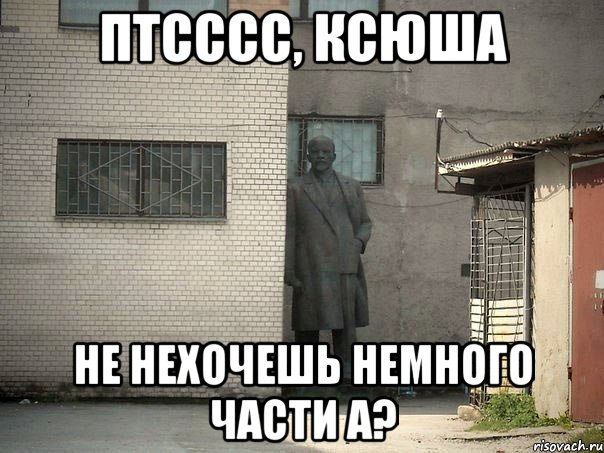 птсссс, ксюша не нехочешь немного части А?, Мем  Ленин за углом (пс, парень)