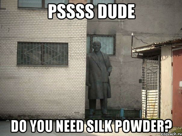 Pssss dude Do you need silk powder?, Мем  Ленин за углом (пс, парень)