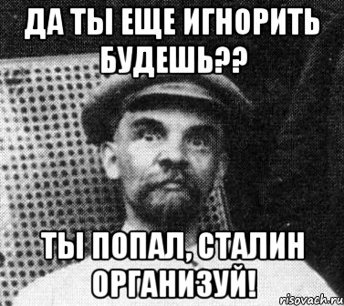 Да ты еще игнорить будешь?? Ты попал, Сталин организуй!, Мем   Ленин удивлен