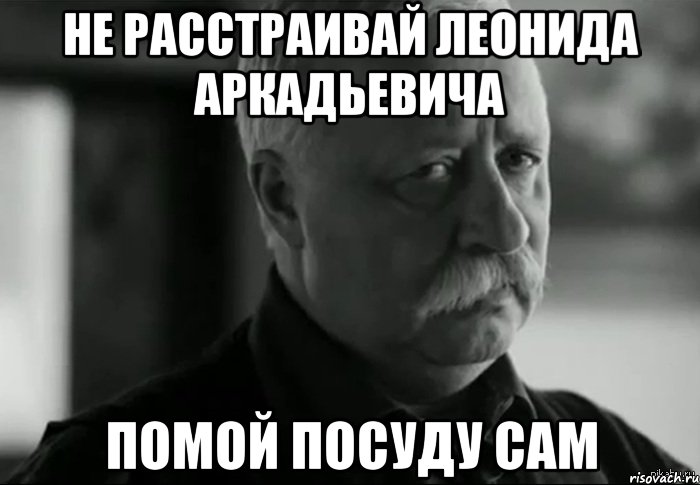 Не расстраивай Леонида Аркадьевича Помой посуду сам, Мем Не расстраивай Леонида Аркадьевича